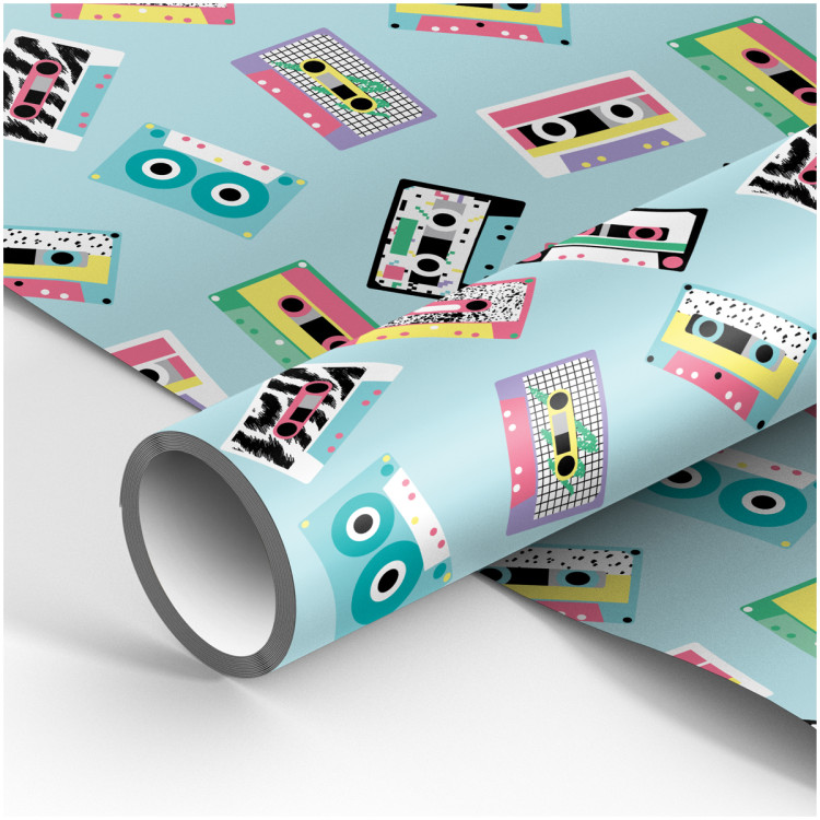Упаковочная бумага глянц. 70*100см, MESHU "Кассеты", 80г/м2, 358095