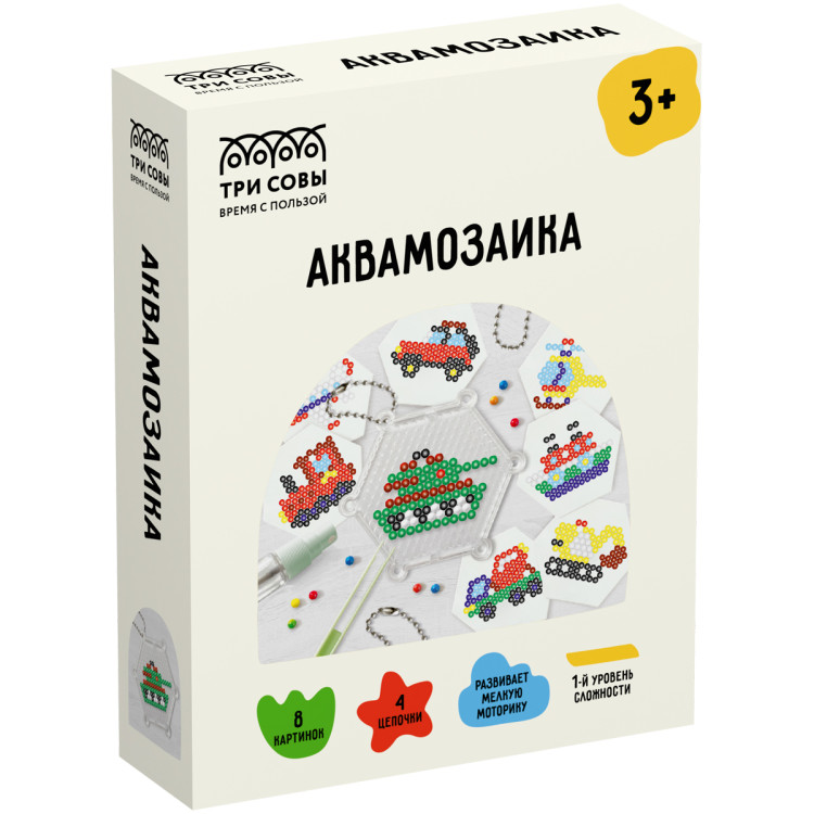 Аквамозаика ТРИ СОВЫ "Транспорт", набор инструментов и аксессуаров, трафареты, картонная коробка 11*14см, 359684 Аквамозаика ТРИ СОВЫ "Транспорт", набор инструментов и аксессуаров, трафареты, картонная коробка 11*14см, 359684