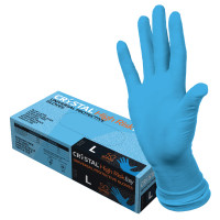 Перчатки латексные CRYSTAL HIGH RISK Easy, L, 25 пар (50шт), универсальные, нестер. неопудренные, синие, 391082 Перчатки латексные CRYSTAL HIGH RISK Easy, L, 25 пар (50шт), универсальные, нестер. неопудренные, синие, 391082