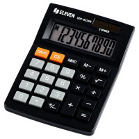 Калькулятор настольный Eleven SDC-022SR, 10 разрядов, двойное питание, 88*127*23мм, черный, 339201 Калькулятор настольный Eleven SDC-022SR, 10 разрядов, двойное питание, 88*127*23мм, черный, 339201