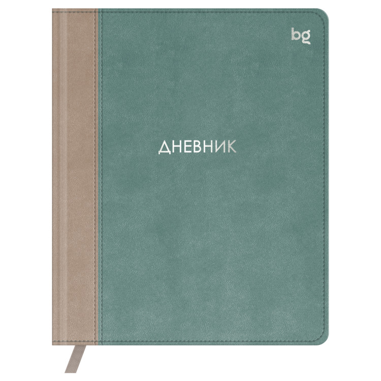 Дневник 1-11 кл. 48л. (твердый) BG "Комбо. Бирюзовый", иск. кожа, комбинирование материалов, тиснение фольгой, ляссе, 376689